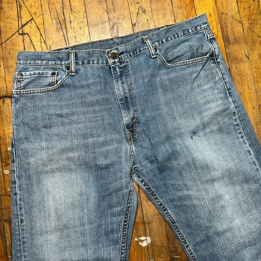 Levi's 505 Jeans Men's Size 40x32 Blue Denim Regular Fit Flat Front Straight Leg